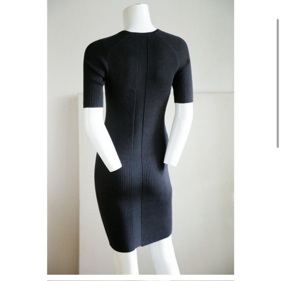 Everlane Black Ribbed Knit Bodycon Midi Dress - Picture 2 of 4